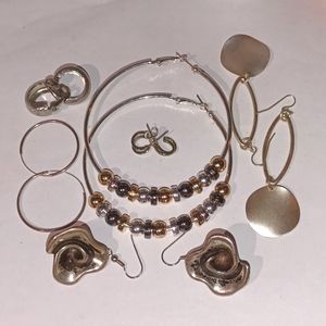Gorgeous six pair dangle and hoop earring bundle